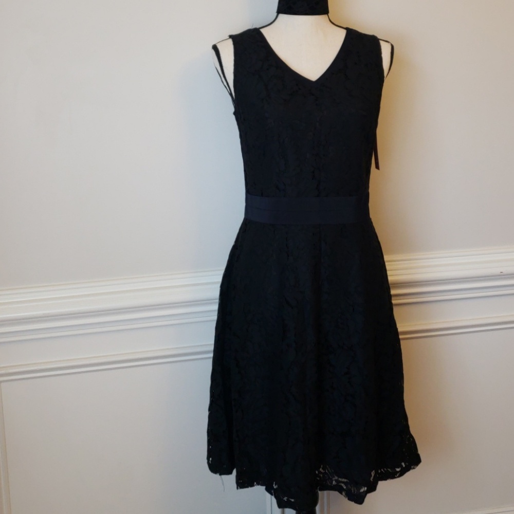 Black Lace A-Line Dress